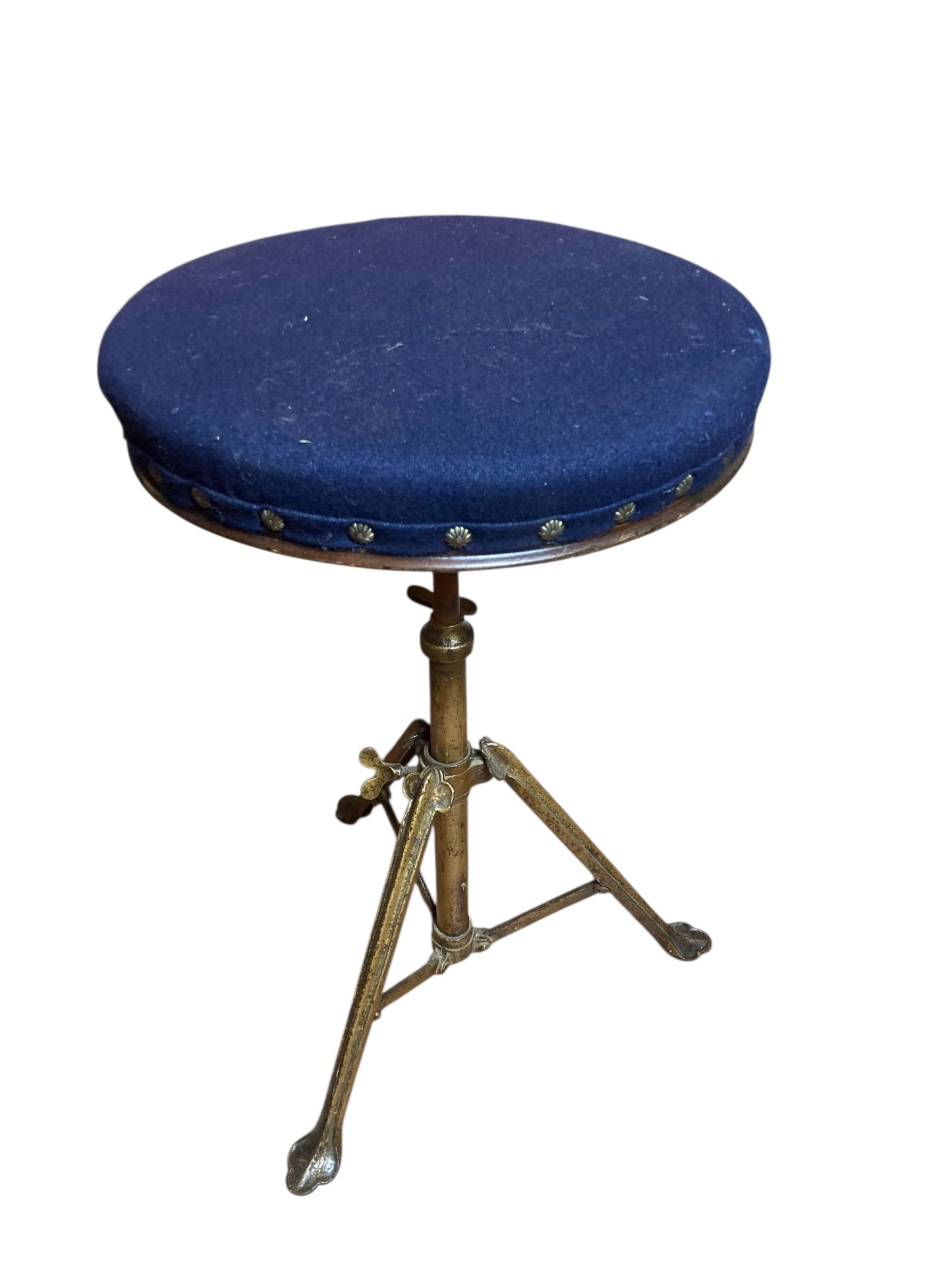 Vintage Brass Extendable Piano or drum stool