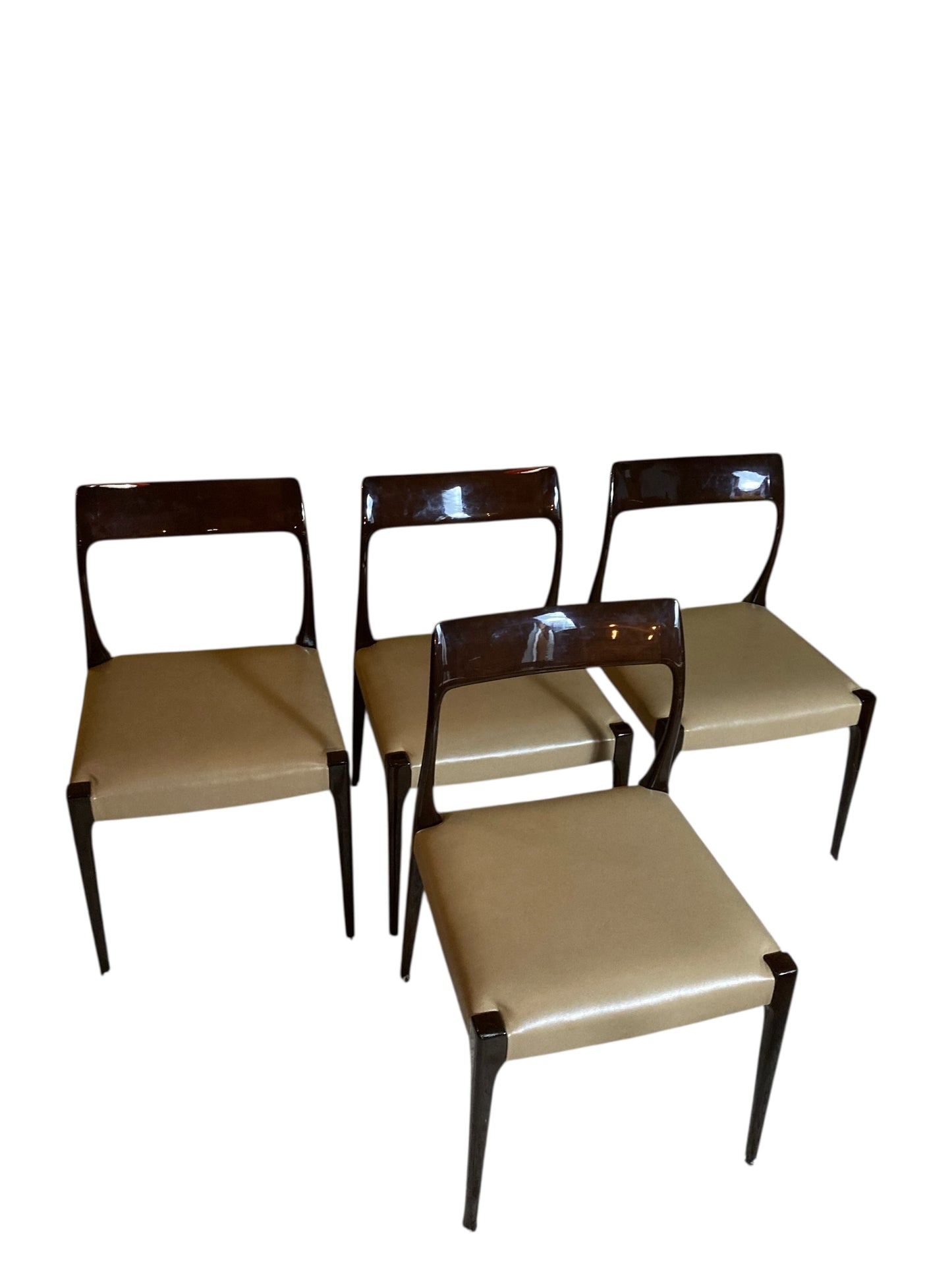 Set of Four Mid Century Style Laskasa Karen Laquered Dining Chairs