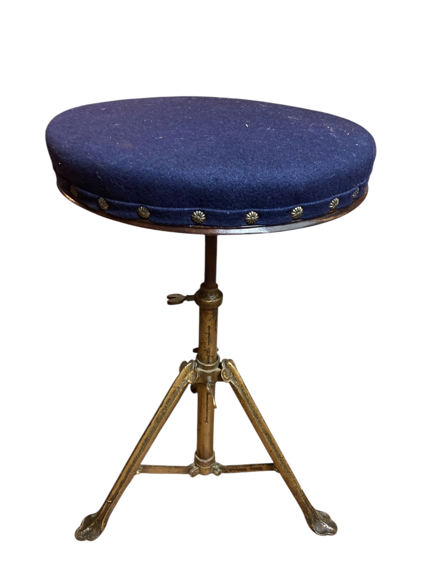 Vintage Brass Extendable Piano or drum stool