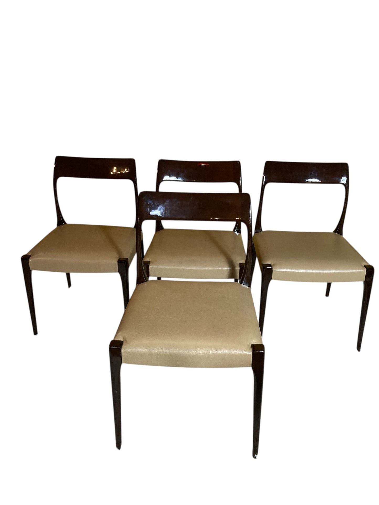 Set of Four Mid Century Style Laskasa Karen Laquered Dining Chairs