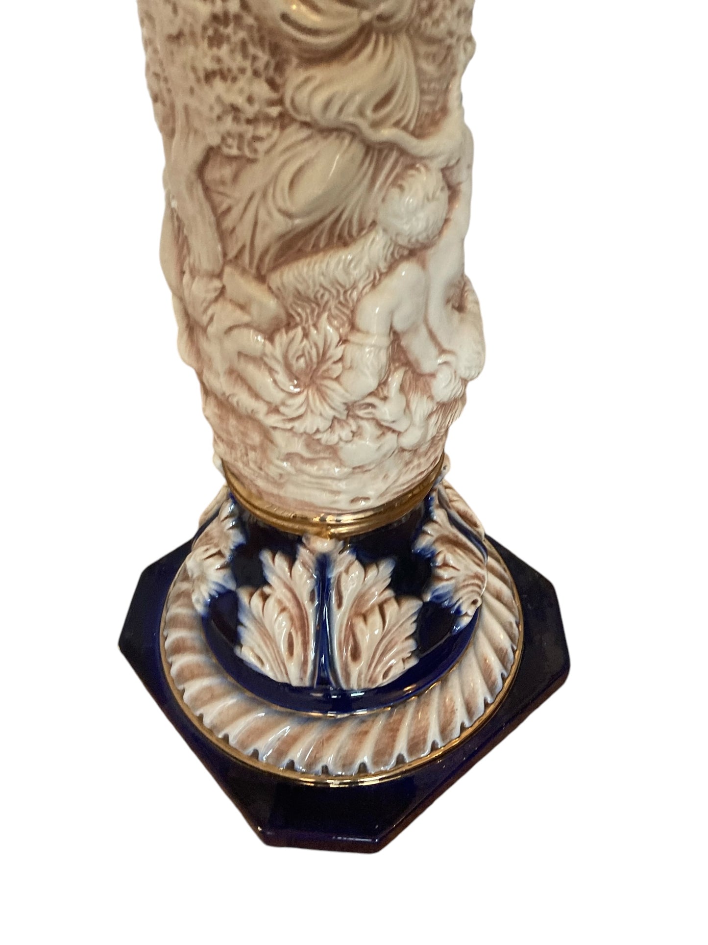 Italian Vintage Porcelain Pedestal and Urn Jardinere