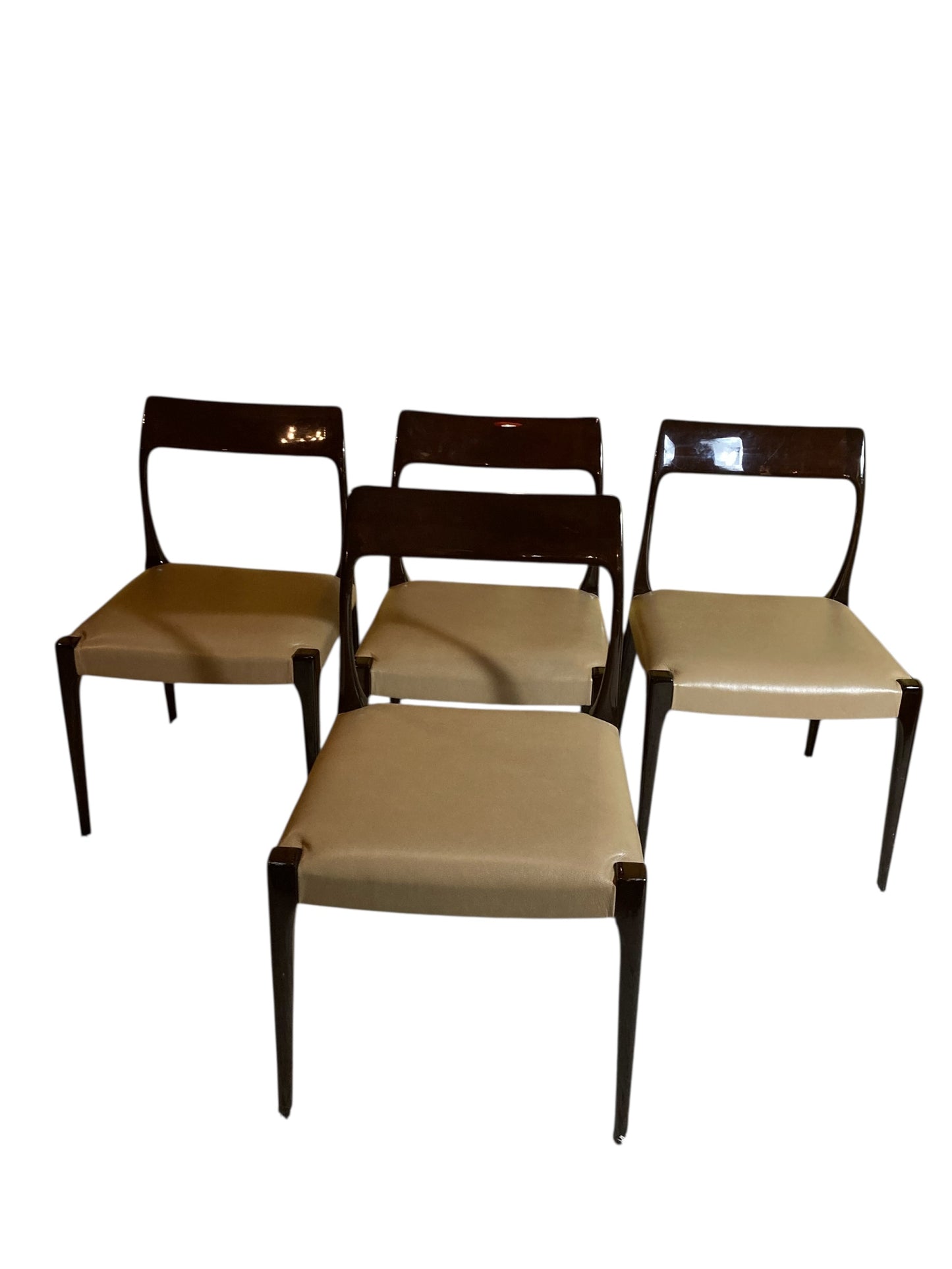 Set of Four Mid Century Style Laskasa Karen Laquered Dining Chairs