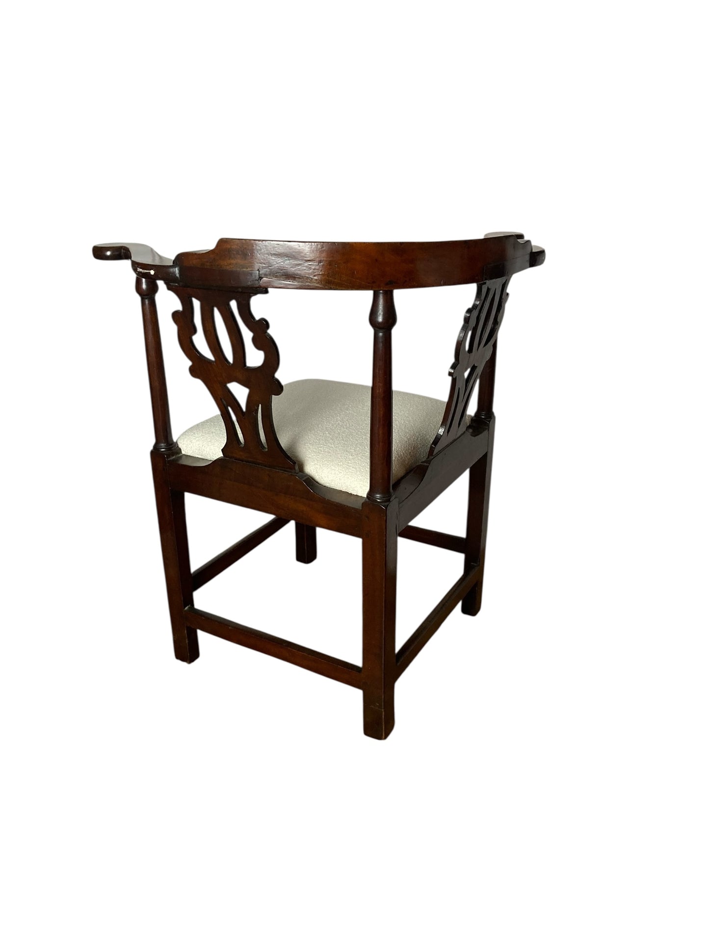 George III mahogany smoker's bow corner chair