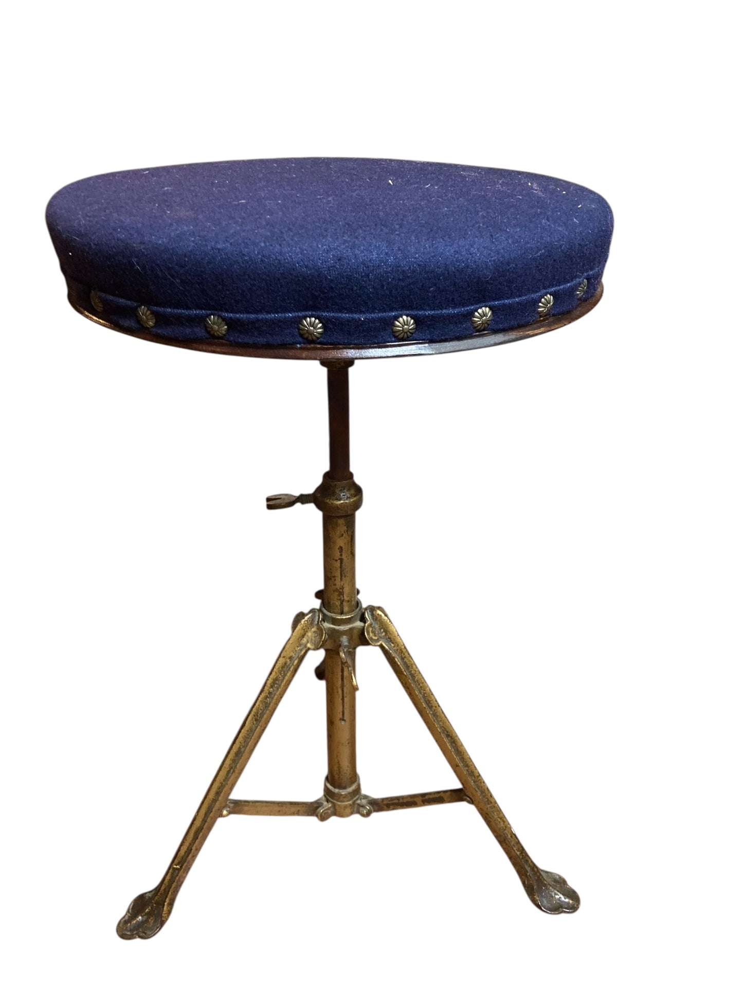 Vintage Brass Extendable Piano or drum stool