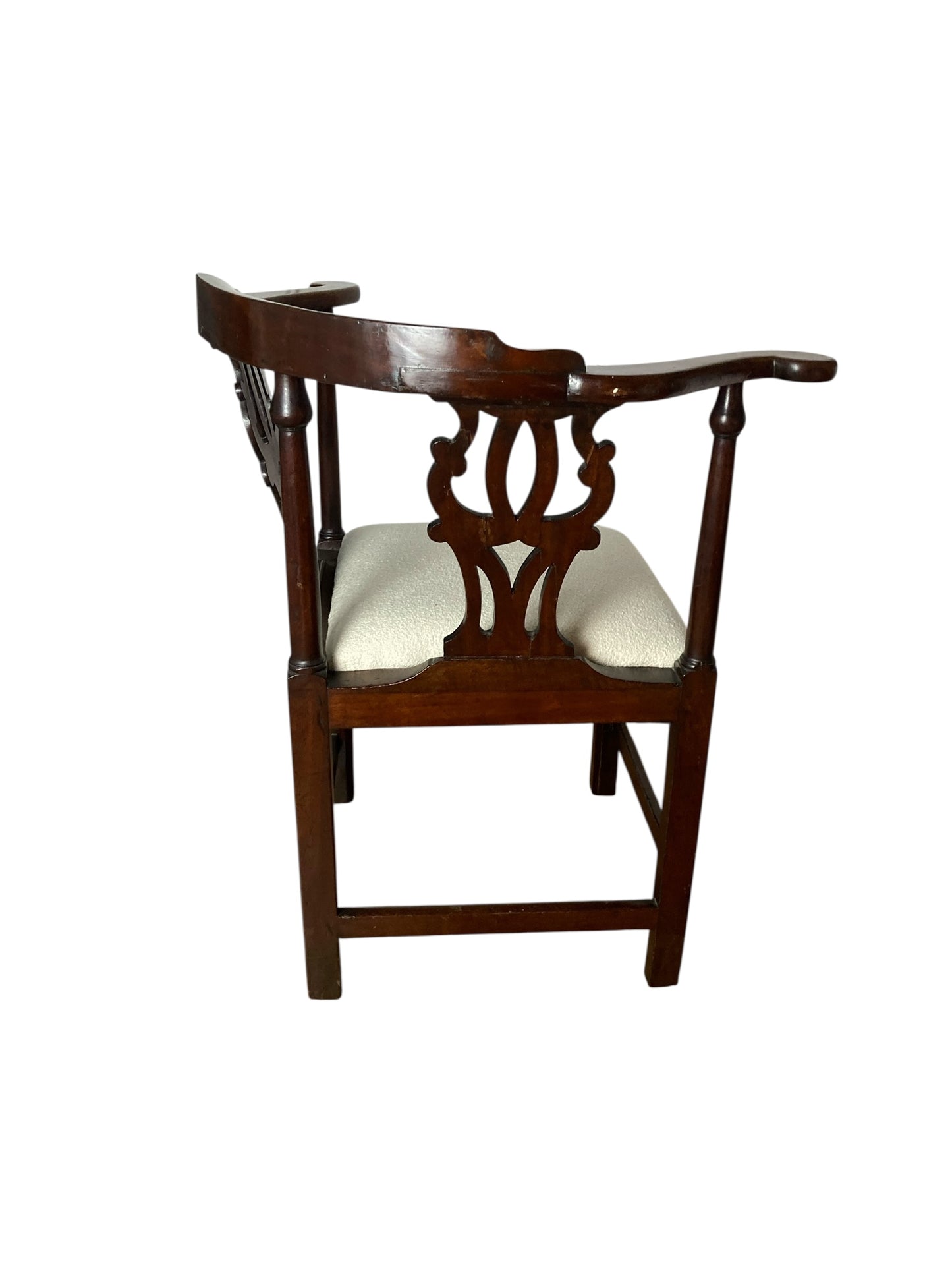 George III mahogany smoker's bow corner chair