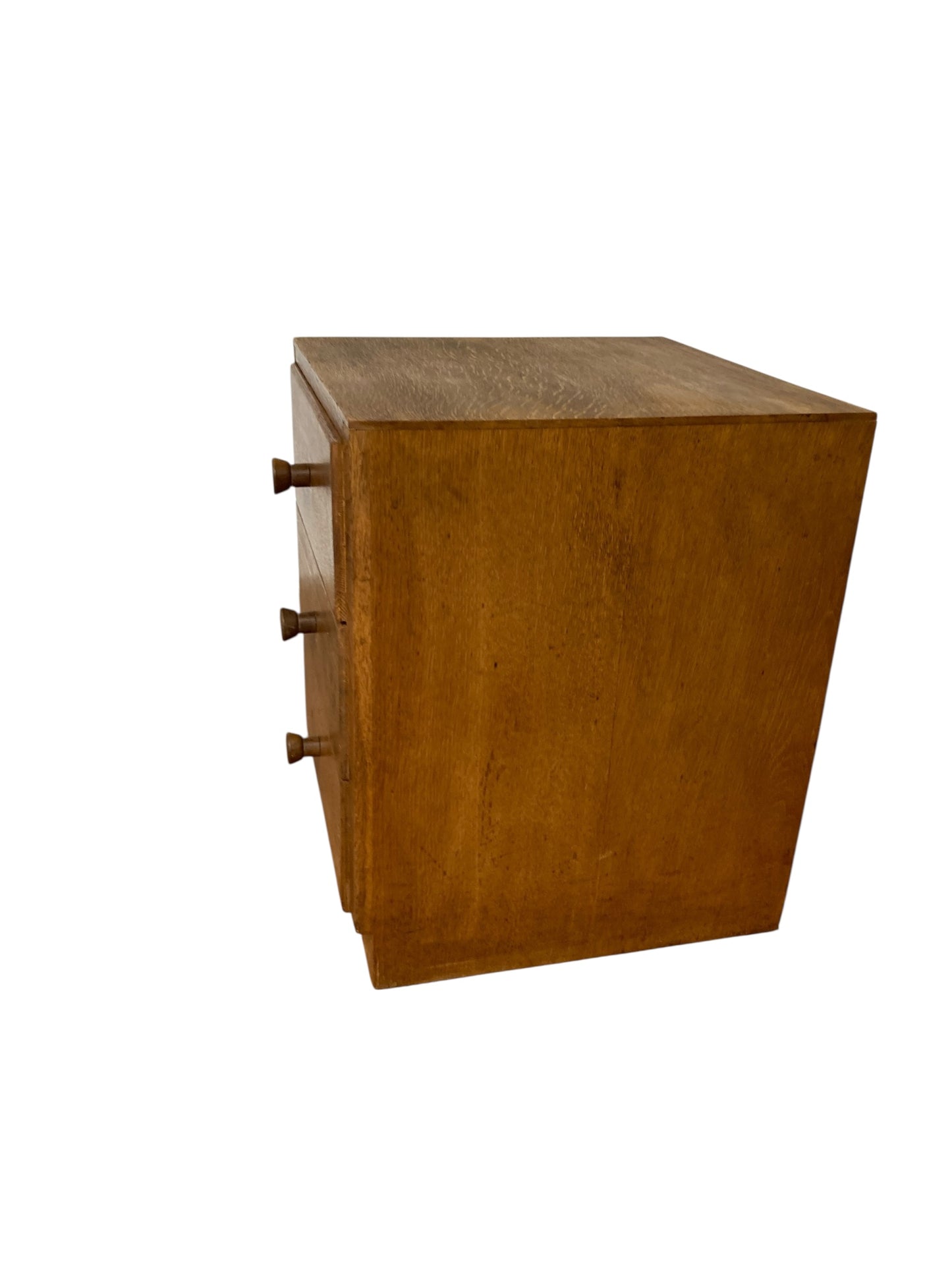 Mid Century Small Oak 3 drawer pedestal chest