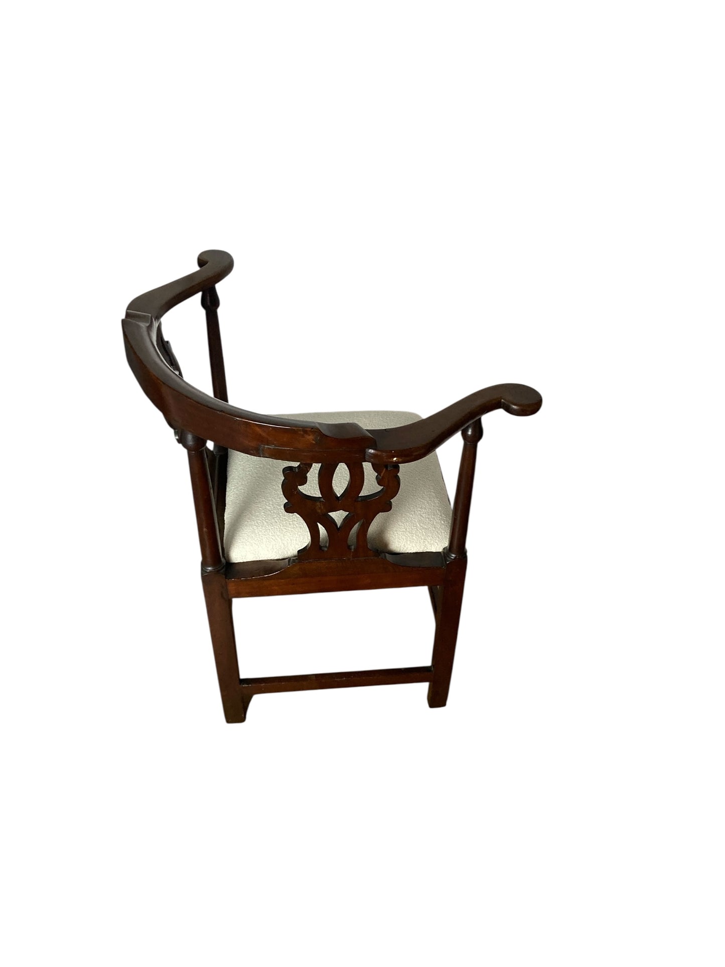 George III mahogany smoker's bow corner chair