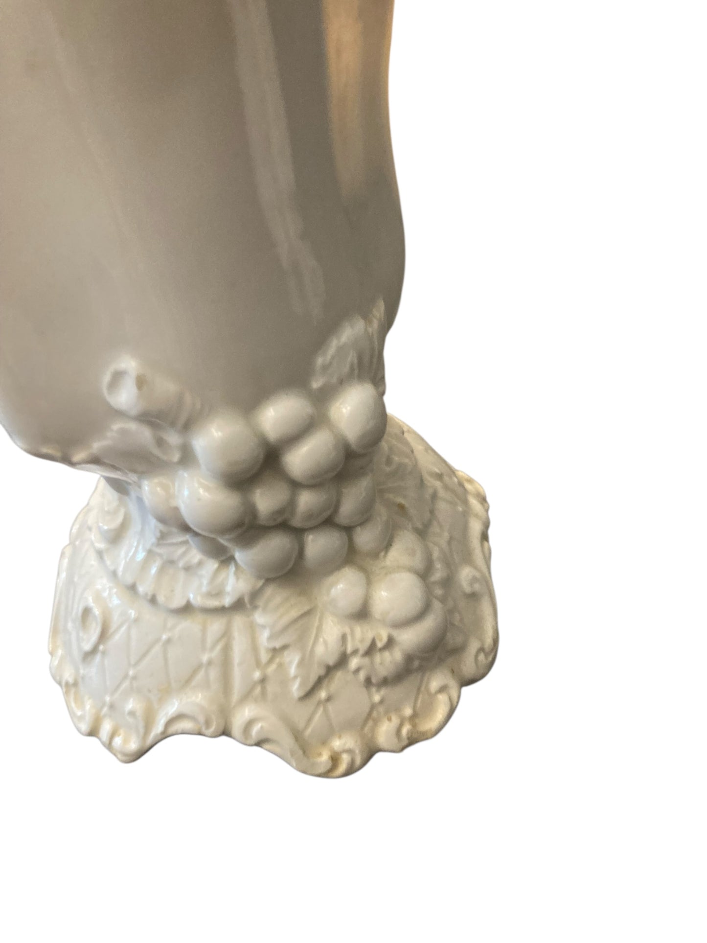Italian Vintage white pedestal mantle vase or planter