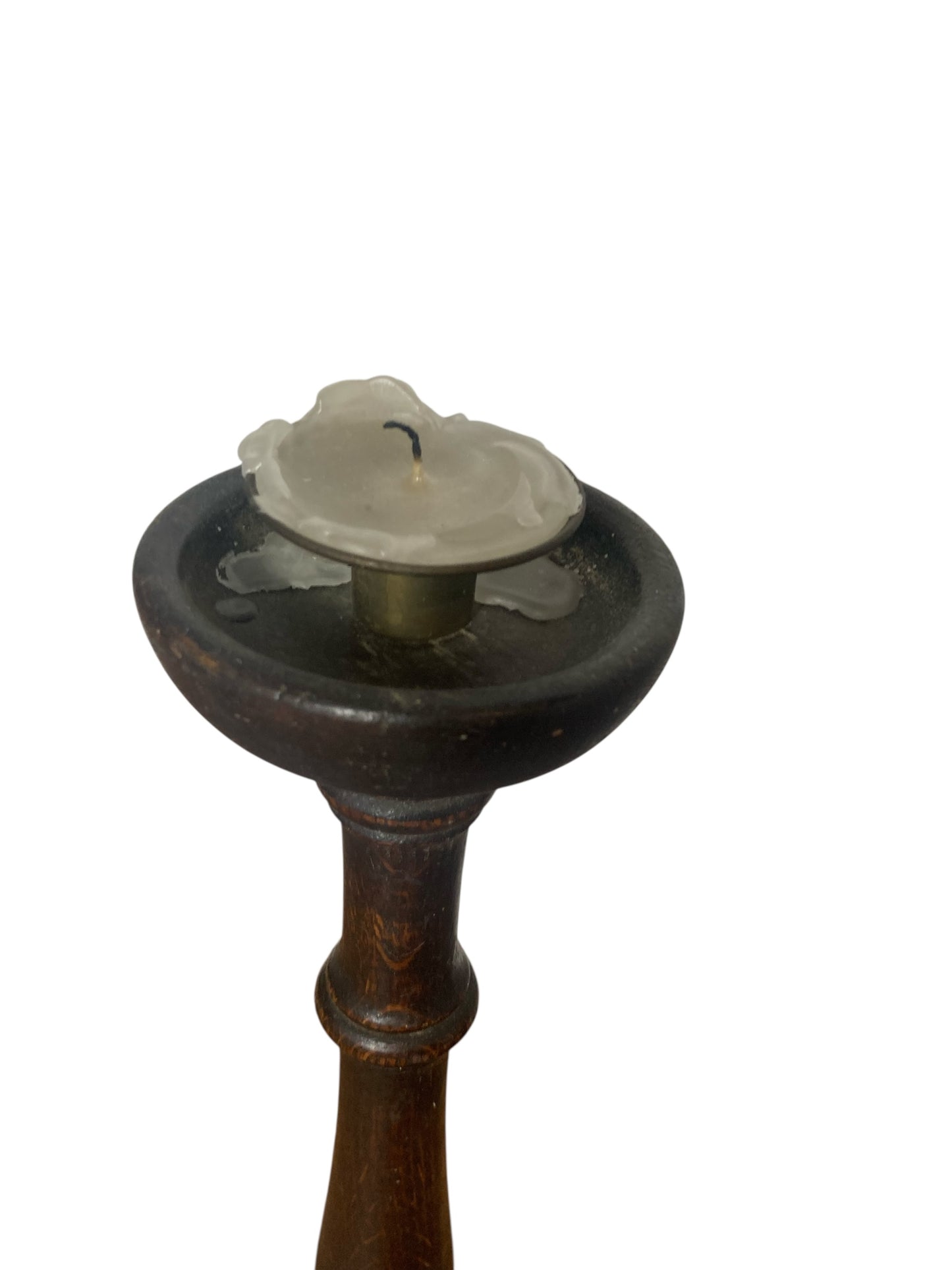 Antique turned wooden candle holder Circa 1800's