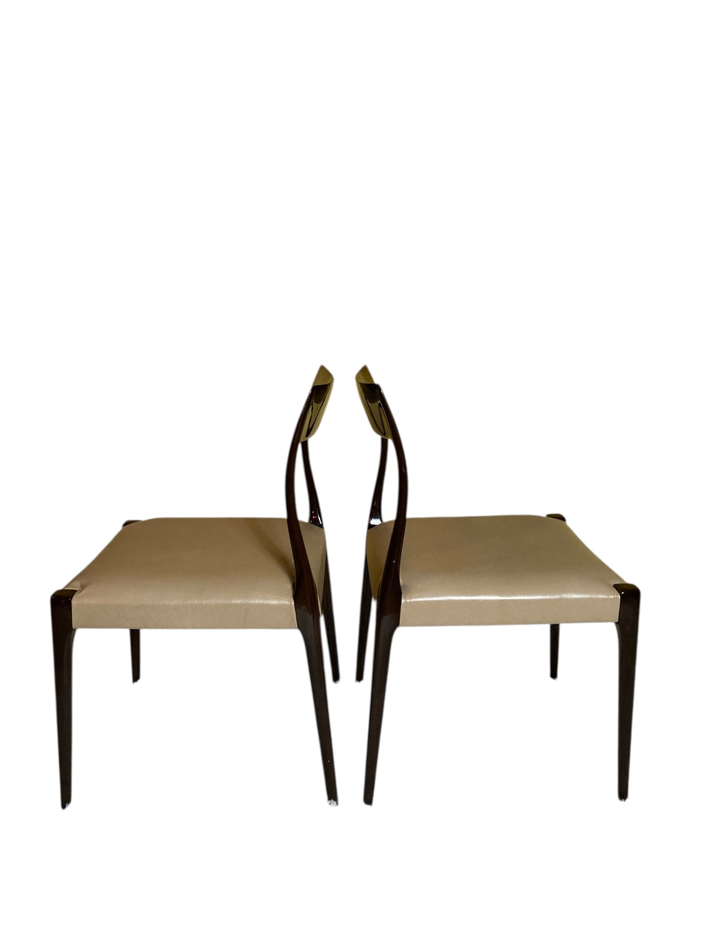 Set of Two Mid Century Style Laskasa Karen Laquered Dining Chairs