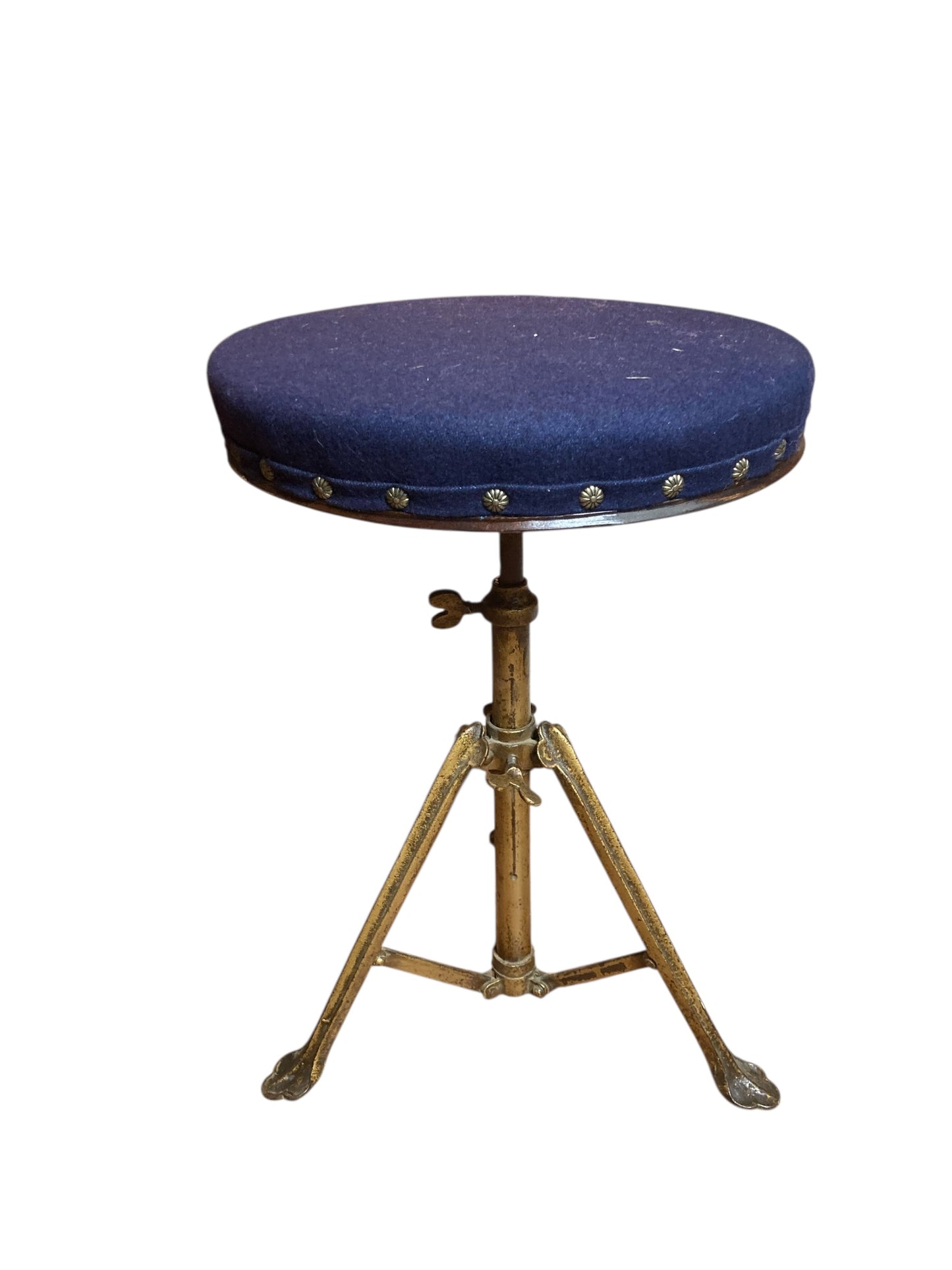 Vintage Brass Extendable Piano or drum stool