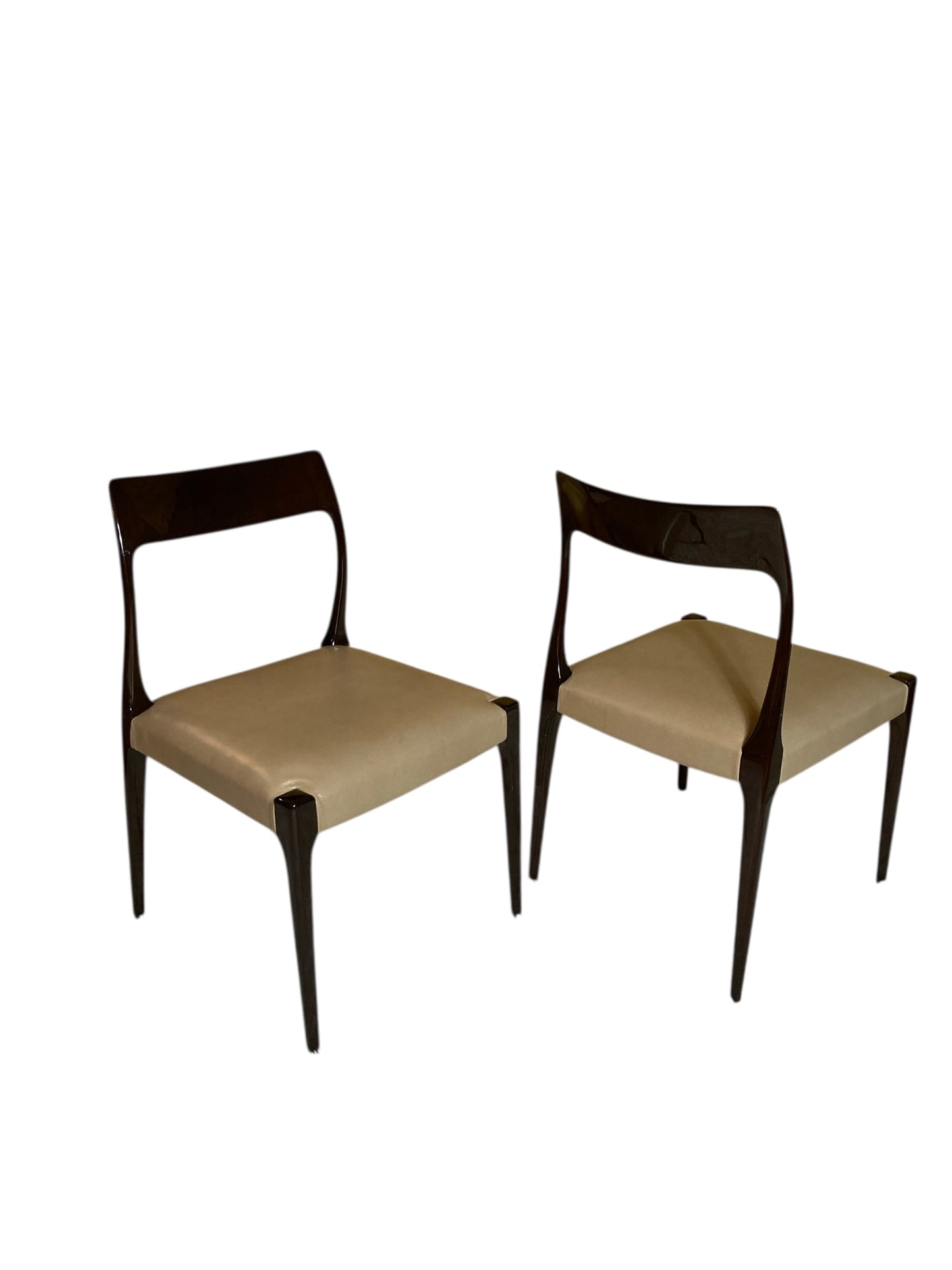 Set of Two Mid Century Style Laskasa Karen Laquered Dining Chairs