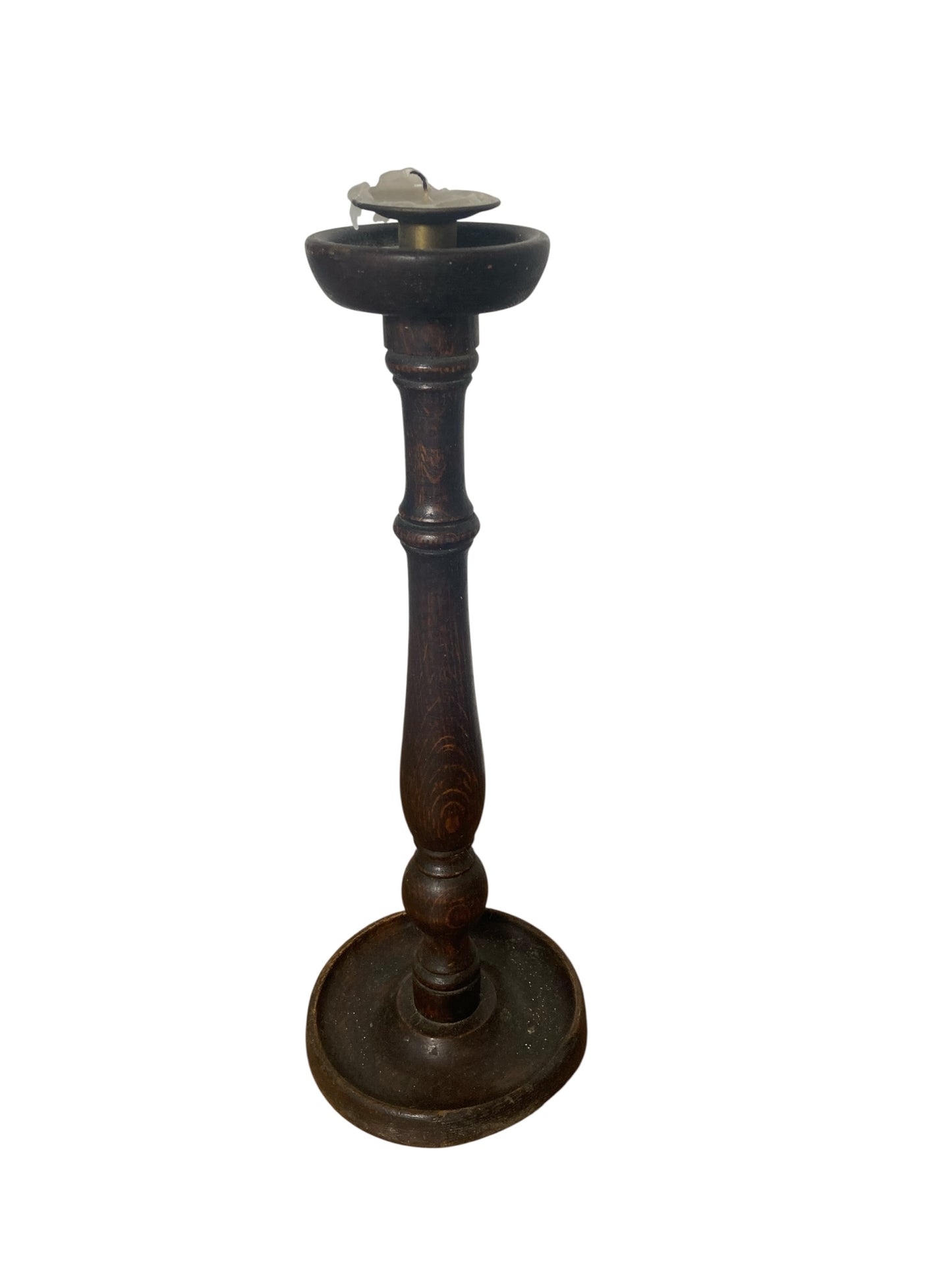 Antique turned wooden candle holder Circa 1800's