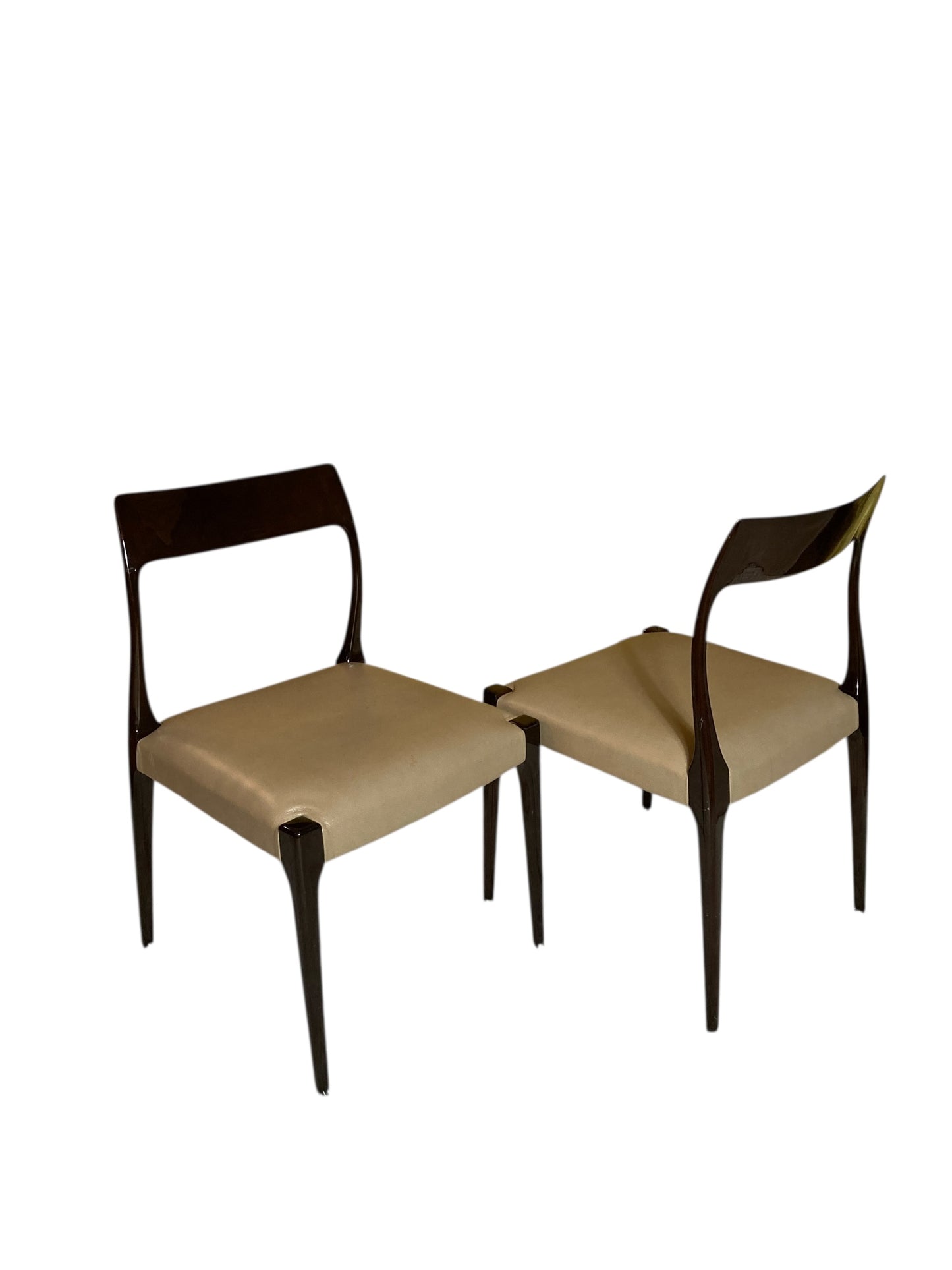 Set of Two Mid Century Style Laskasa Karen Laquered Dining Chairs