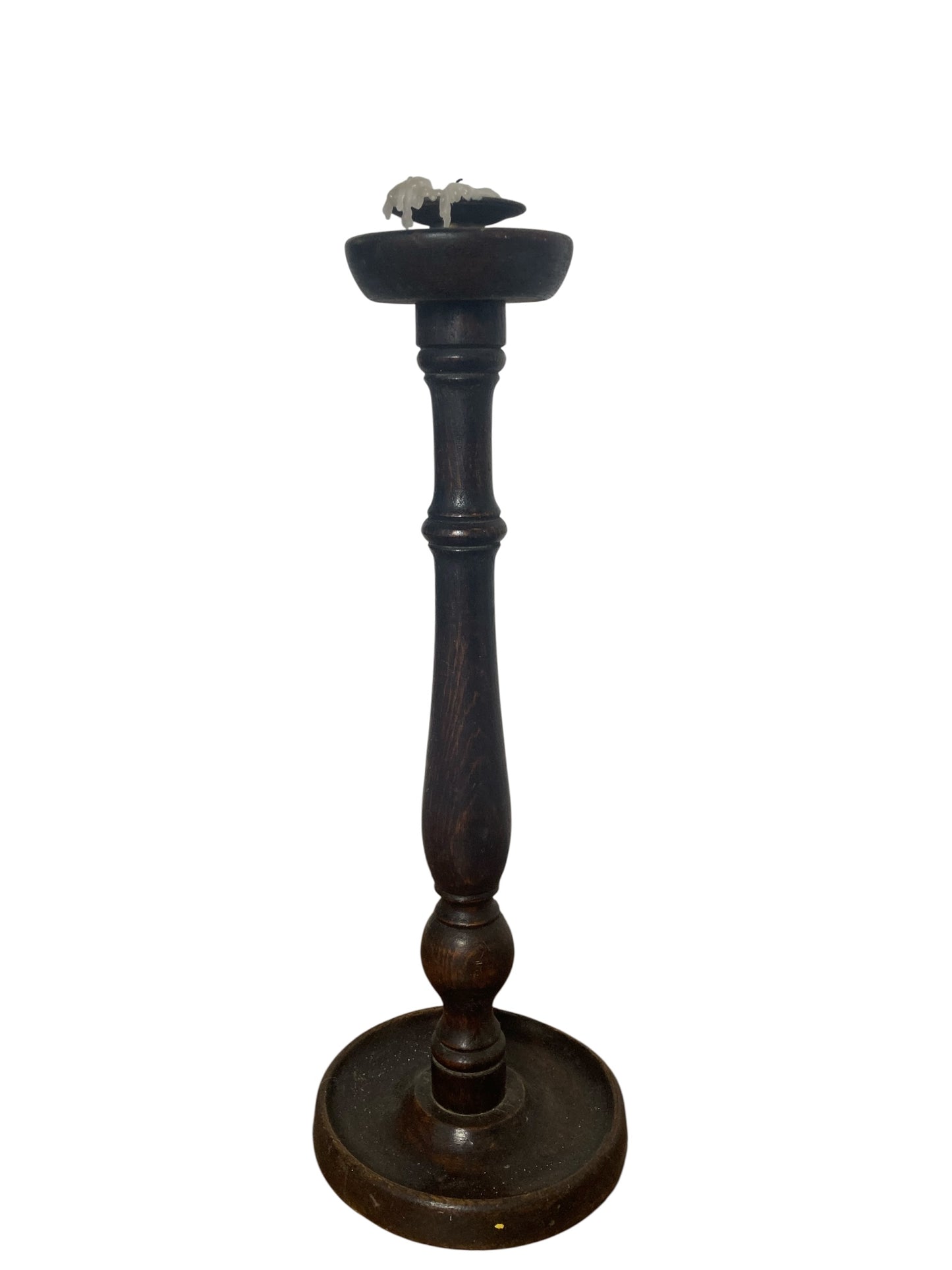 Antique turned wooden candle holder Circa 1800's