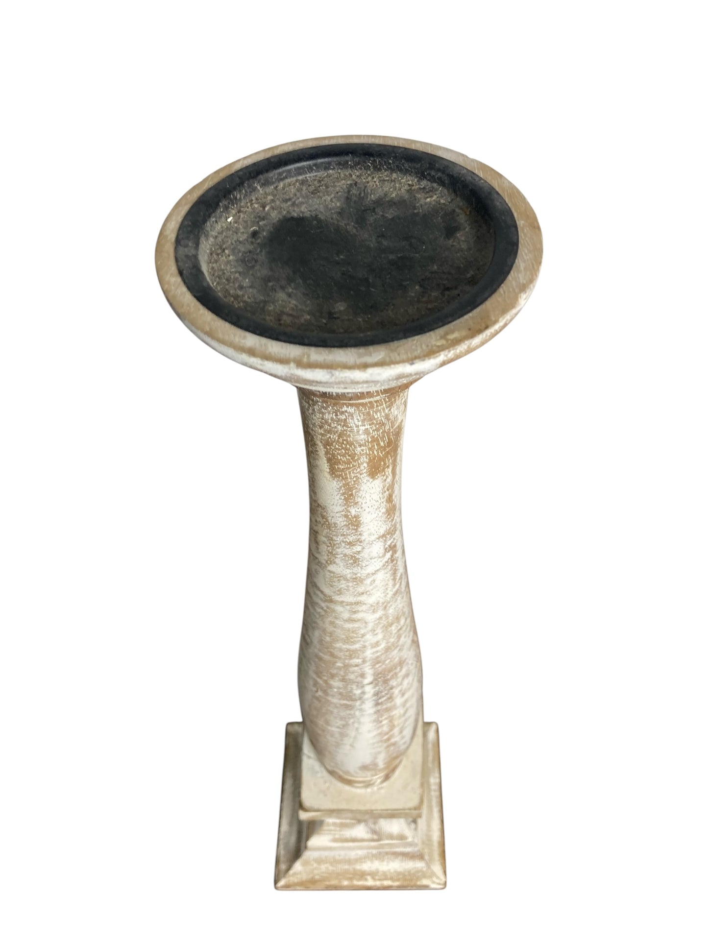 Pair of Modern Rustic Shabby Chic Candle Holders From Belgium Dry Scraped