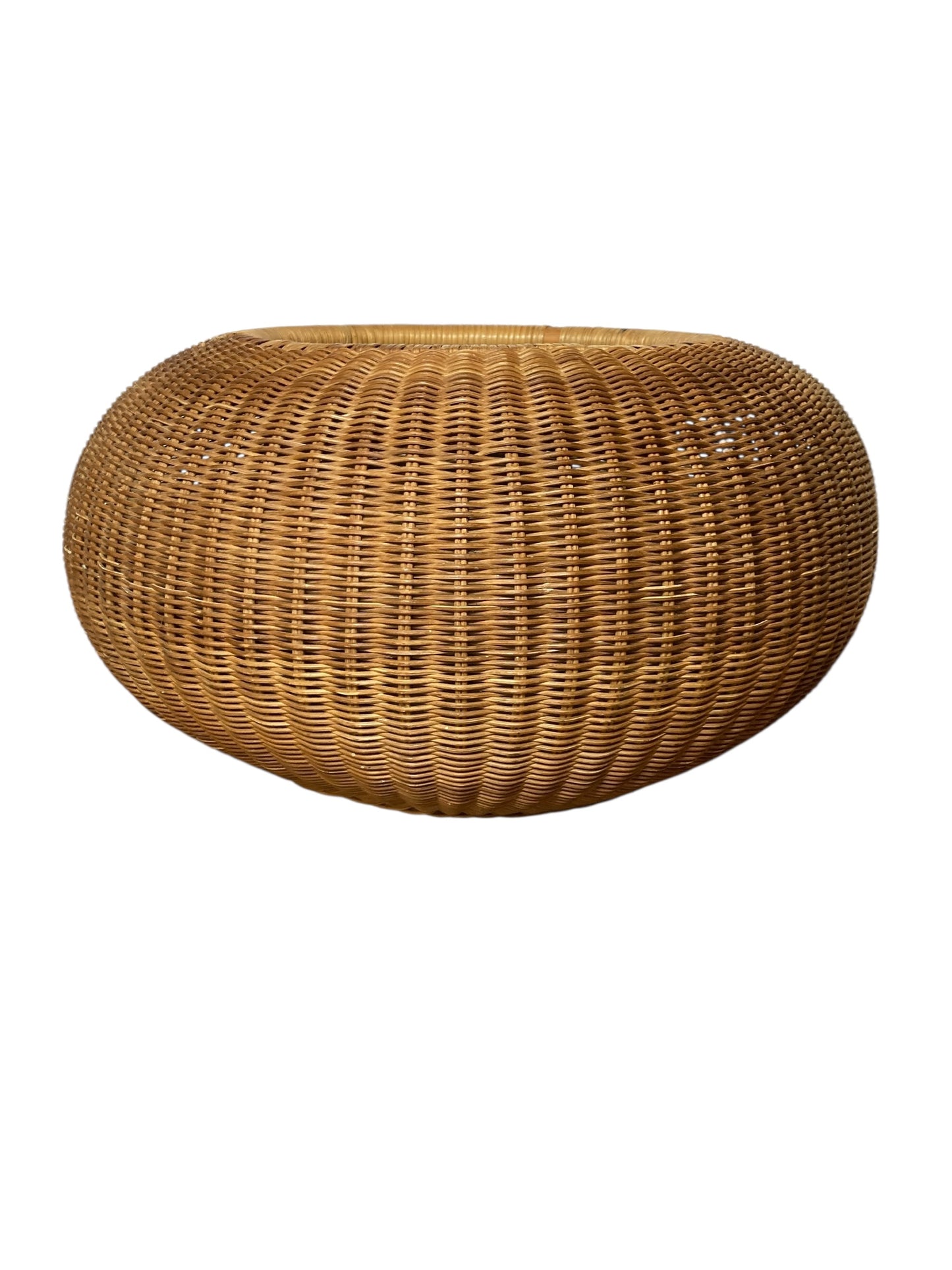 Mid Century Rustic Wicker or Rattan Plant Stand