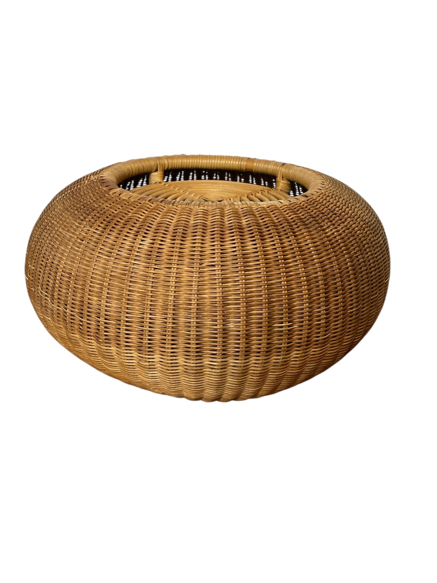 Mid Century Rustic Wicker or Rattan Plant Stand
