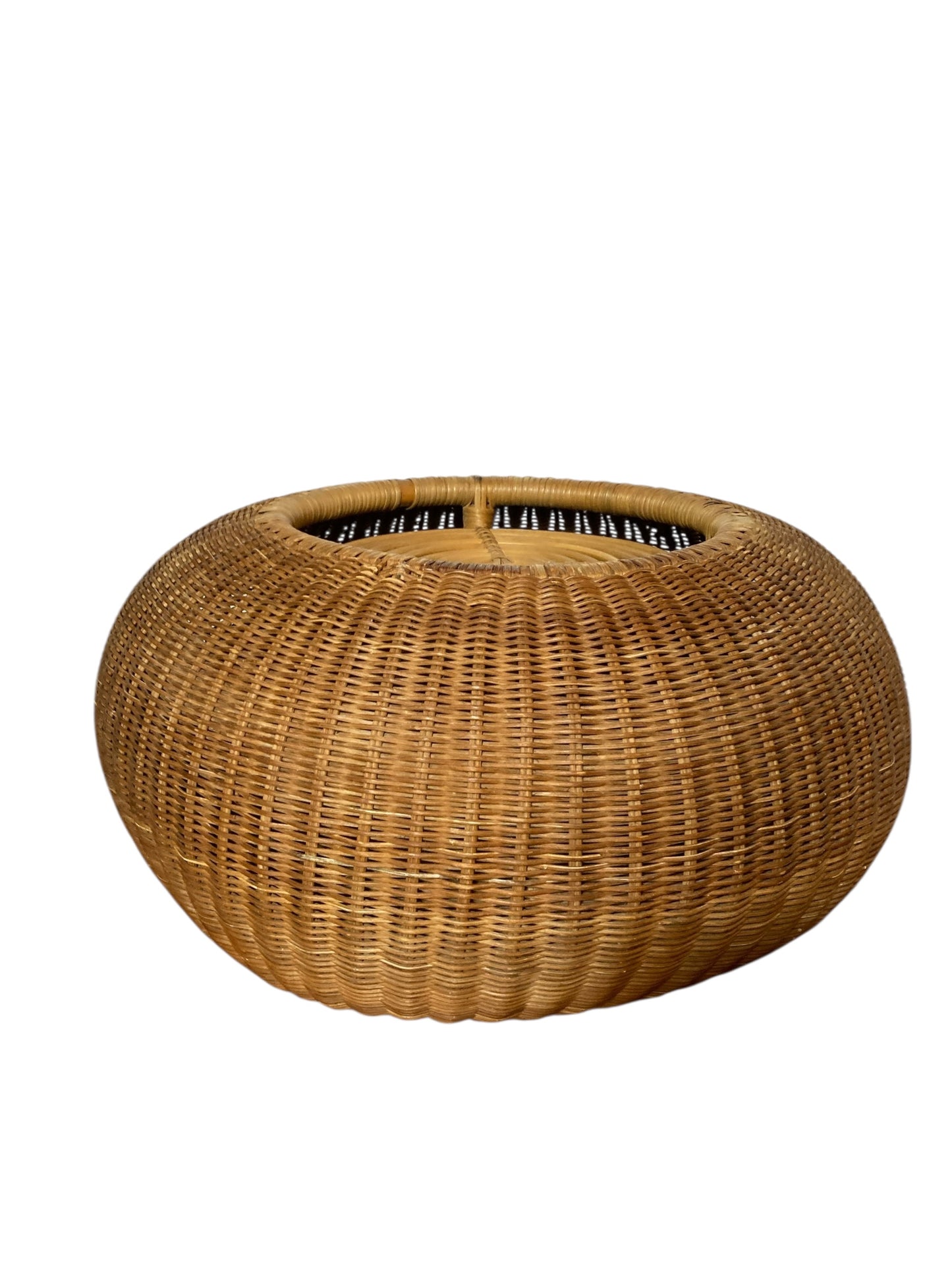 Mid Century Rustic Wicker or Rattan Plant Stand