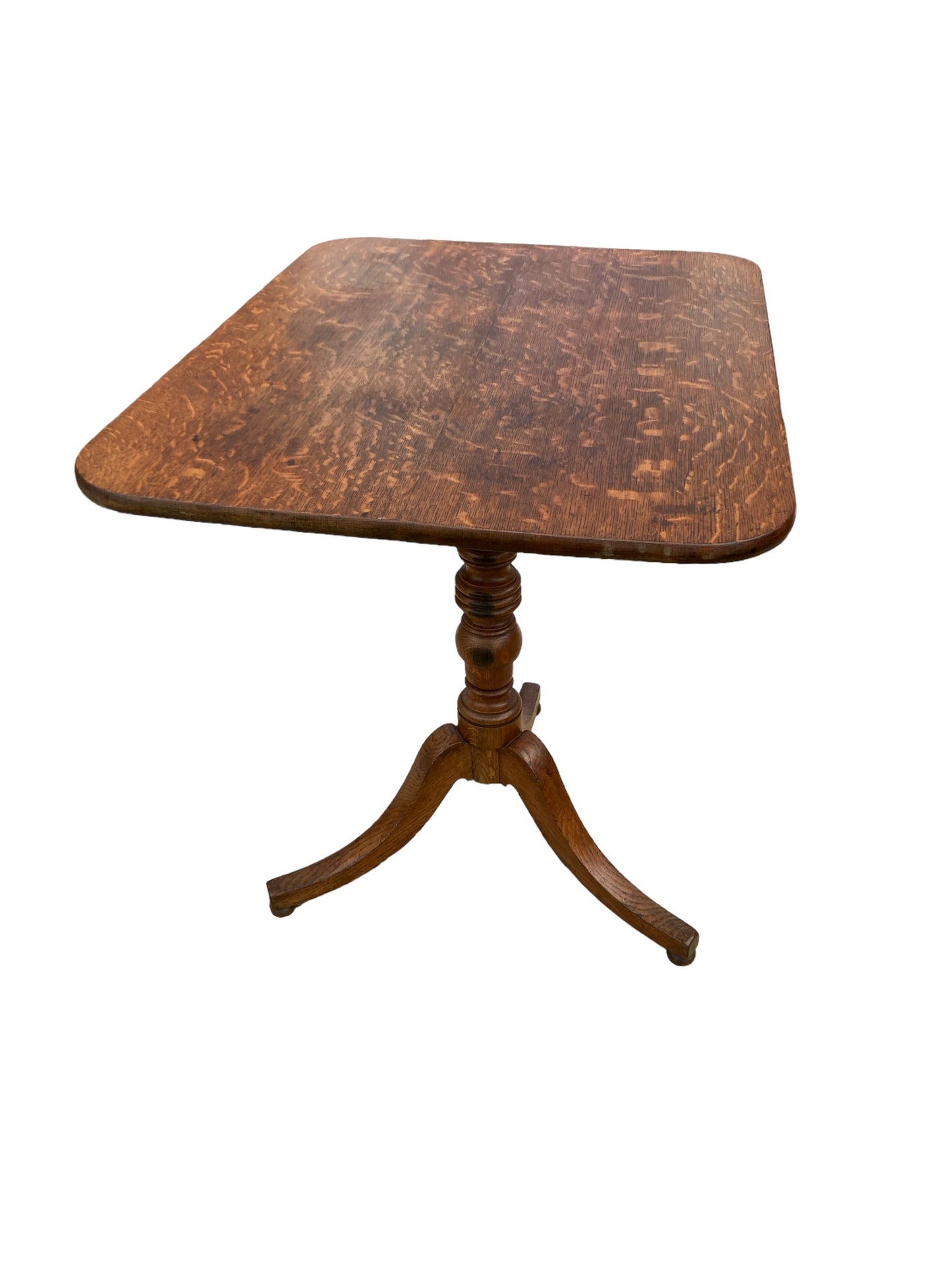 19th Century English Oak Rectangular Tri Legged Tilt top table