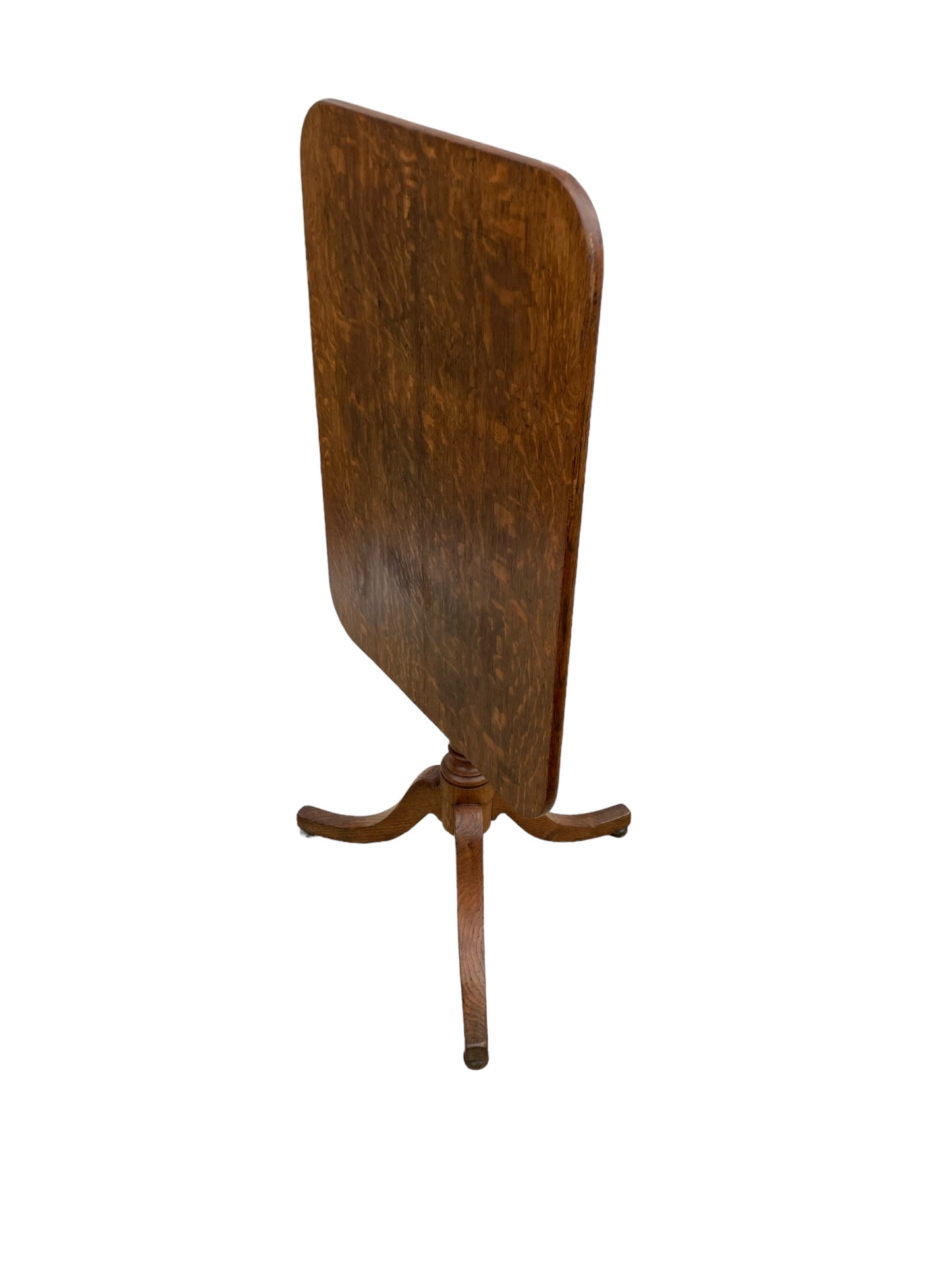 19th Century English Oak Rectangular Tri Legged Tilt top table