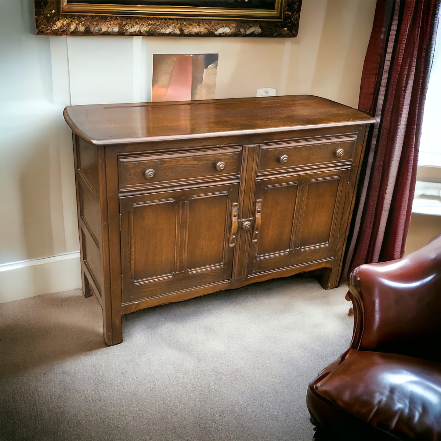 Vintage Ercol Dark Elm Sideboard CIRCA 1970