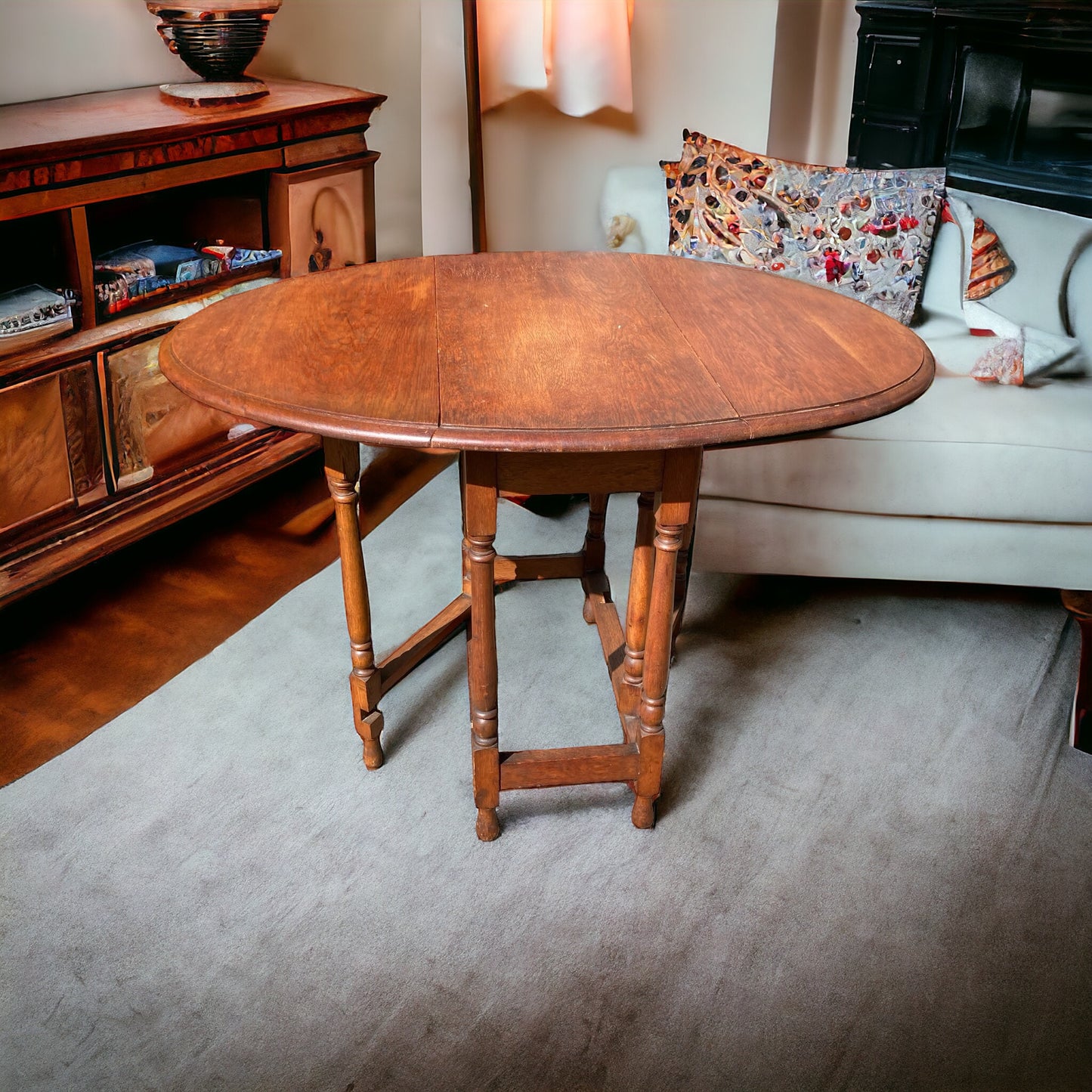 Vintage Oak Gate Leg, drop leaf table