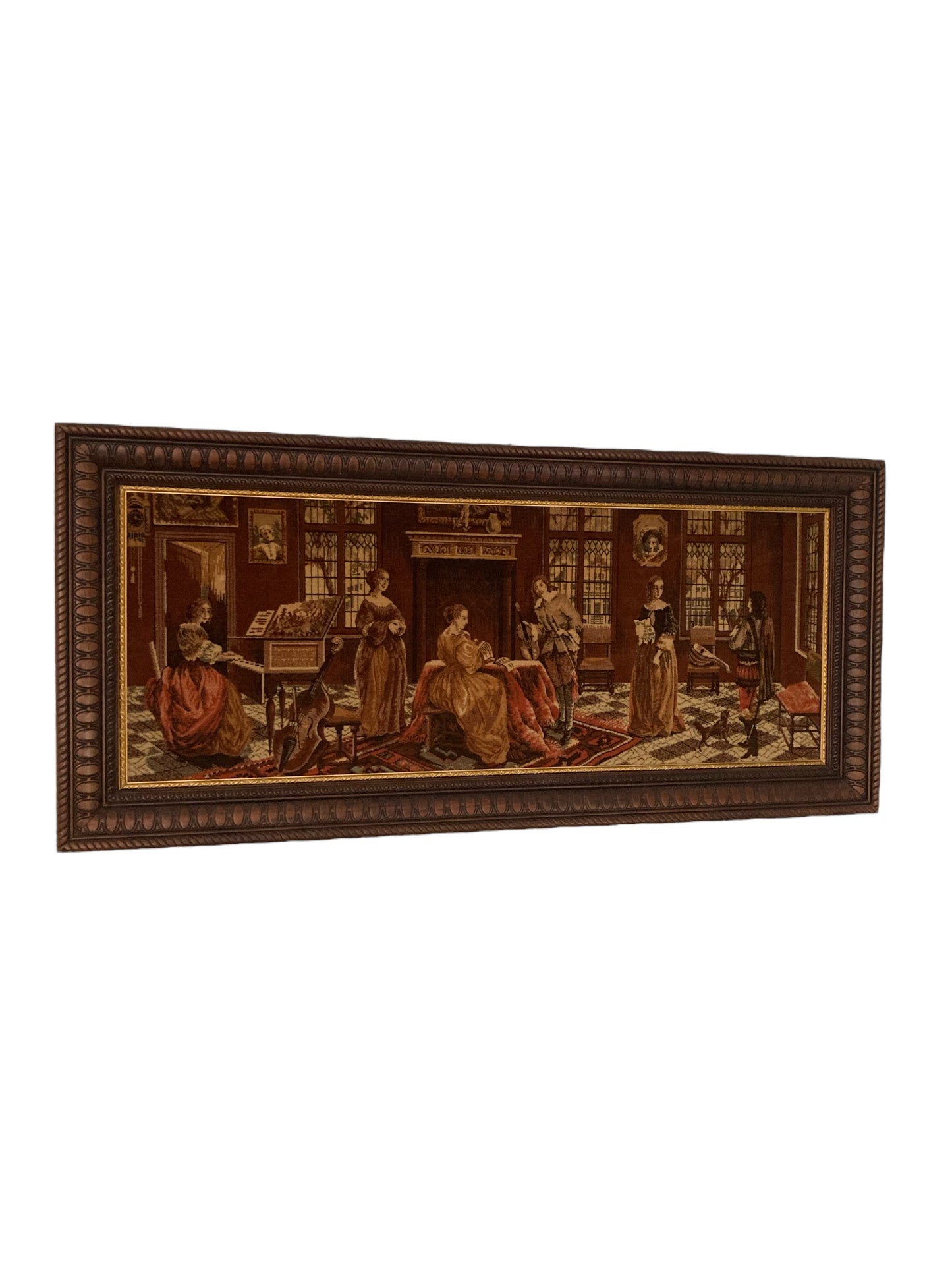 Large Tapestry Style Velvet Picture in Large Wooden Frame