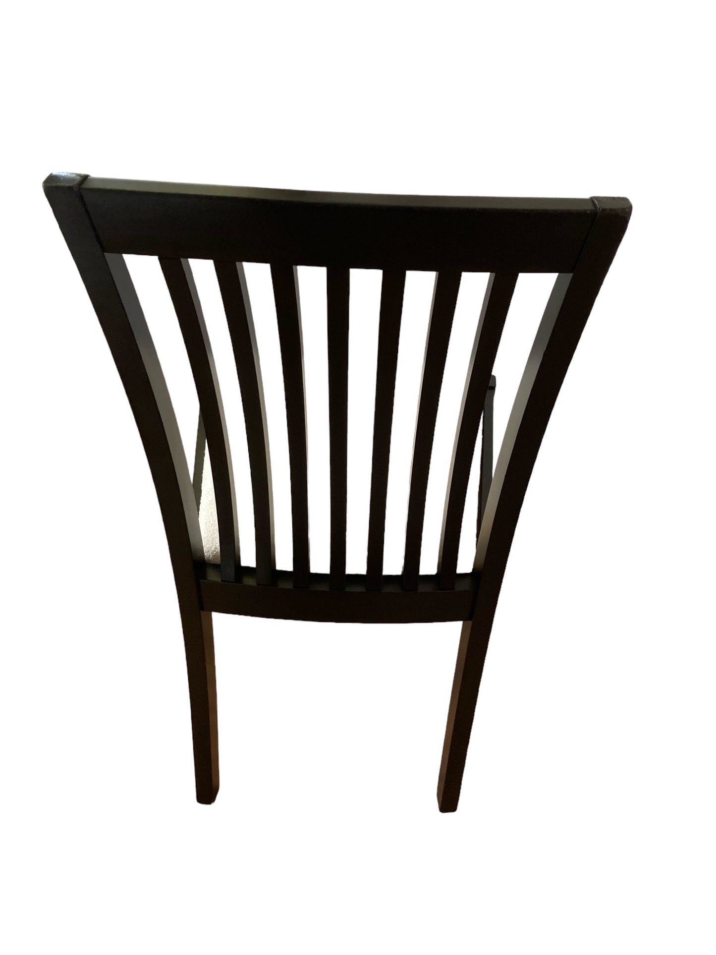 A set of 6 Italian Sedi Friuli dining chairs finished in gloss black with cream Boucle upholstery