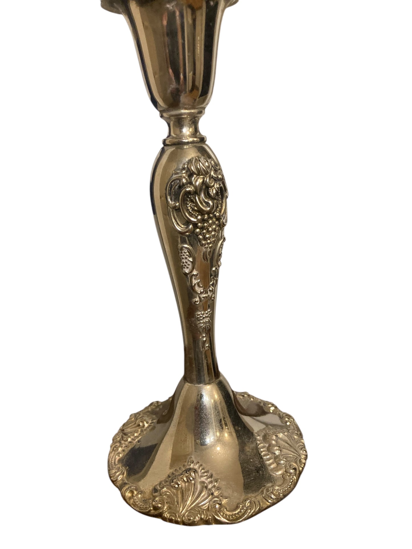 A pair of Silver Plated Godinger Baroque Style Candle holders