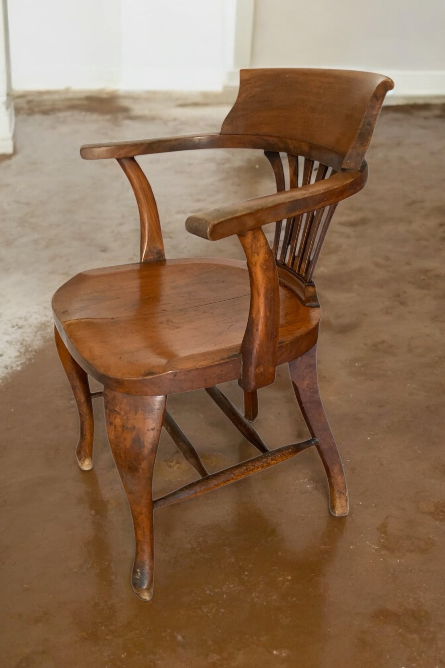 Antique Victorian Oak Desk Office or Side Chair 1890's Original Condition