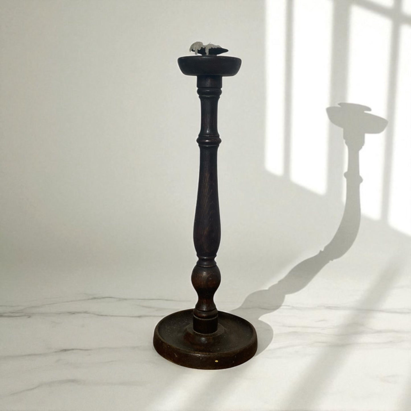 Antique turned wooden candle holder Circa 1800's