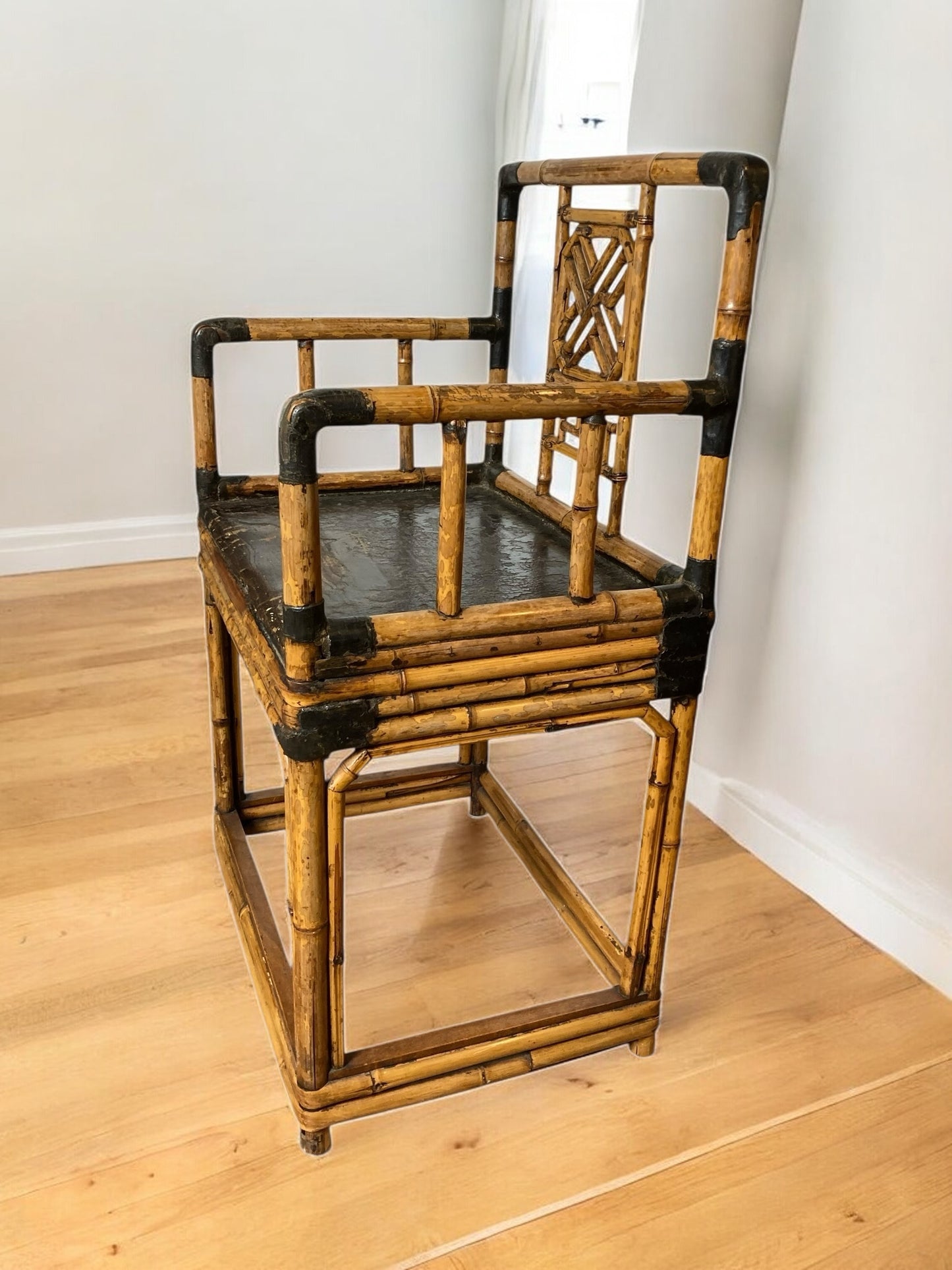 Mid Century Pavillion Chinoiserie Bamboo Armchair or Sidechair