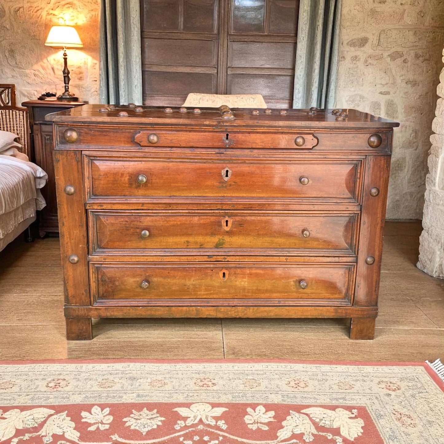 Dutch Walnut Commode Late 18TH Century with hinged Lidded top