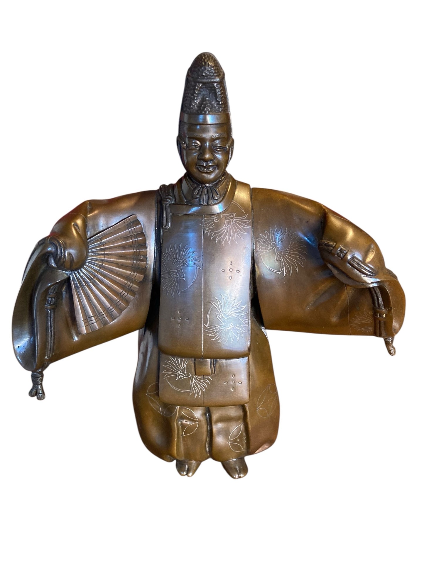 Japanese Bronze Noh actor, Meiji Period (1868-1912), Signed 'Matsumori'