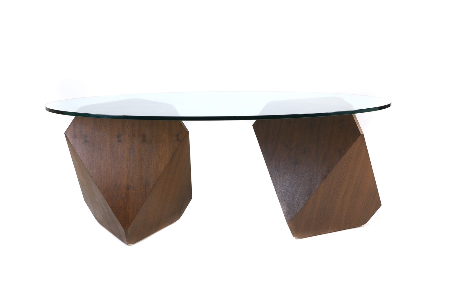 William Earle's iconic 'Hal' twin pedestal dining table with oval glass top