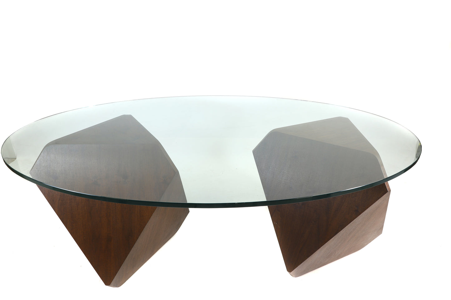 William Earle's iconic 'Hal' twin pedestal dining table with oval glass top