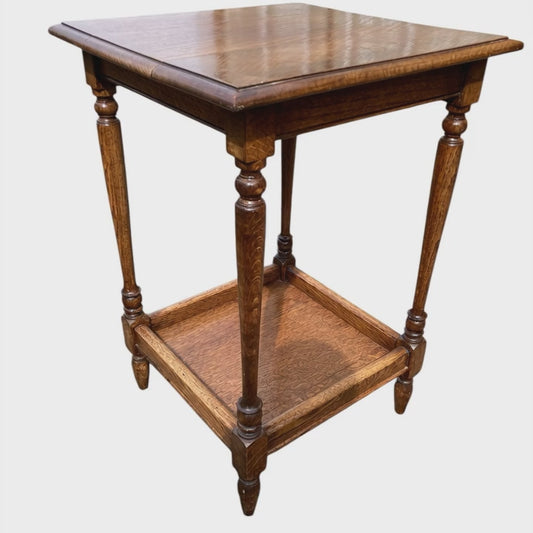 Edwardian Rustic oak Two Tier side table
