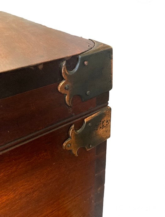 Large Victorian Wooden Silver Chest with brass handles and corners