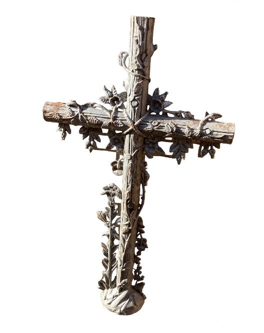 Antique French Cast Iron Crucifix